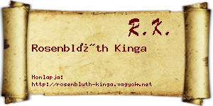 Rosenblüth Kinga névjegykártya