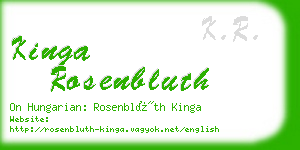 kinga rosenbluth business card